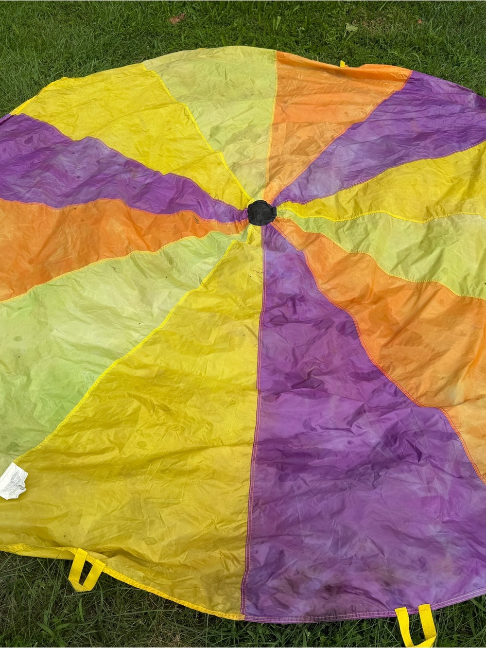 Kids Rainbow Play Parachute — Yellow, Purple, Orange, Lime